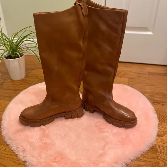 Free People Brooks Caramel Tall Boots size 38 - Picture 12 of 14